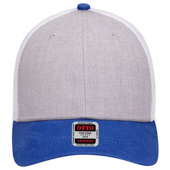 OTTO 83-1239 6 Panel Low Profile Mesh Back Trucker Cap - Royal/HeatherGry/White - Royal/HeatherGry/White / 6 1/2’’ - 7