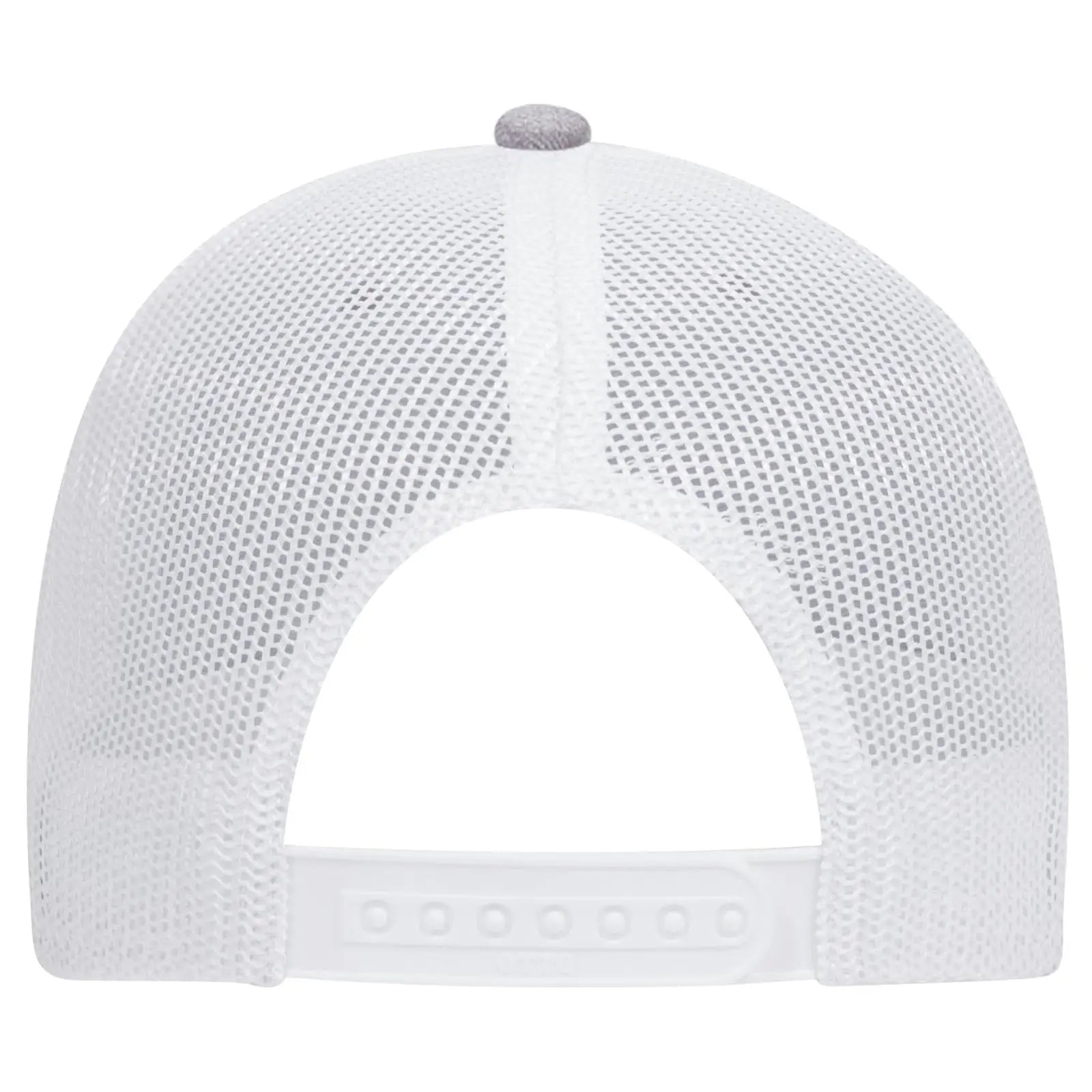 OTTO 83-1239 6 Panel Low Profile Mesh Back Trucker Cap - HeatherGray/HeatherGray/White - HeatherGray/HeatherGray/White