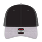 OTTO 83-1239 6 Panel Low Profile Mesh Back Trucker Cap - HeatherGray/Black/Black - HeatherGray/Black/Black / 6 1/2’’