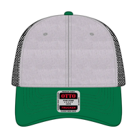 OTTO 83-1239 6 Panel Low Profile Mesh Back Trucker Cap - Kelly/HeatherGray/Black - Kelly/HeatherGray/Black / 6 1/2’’