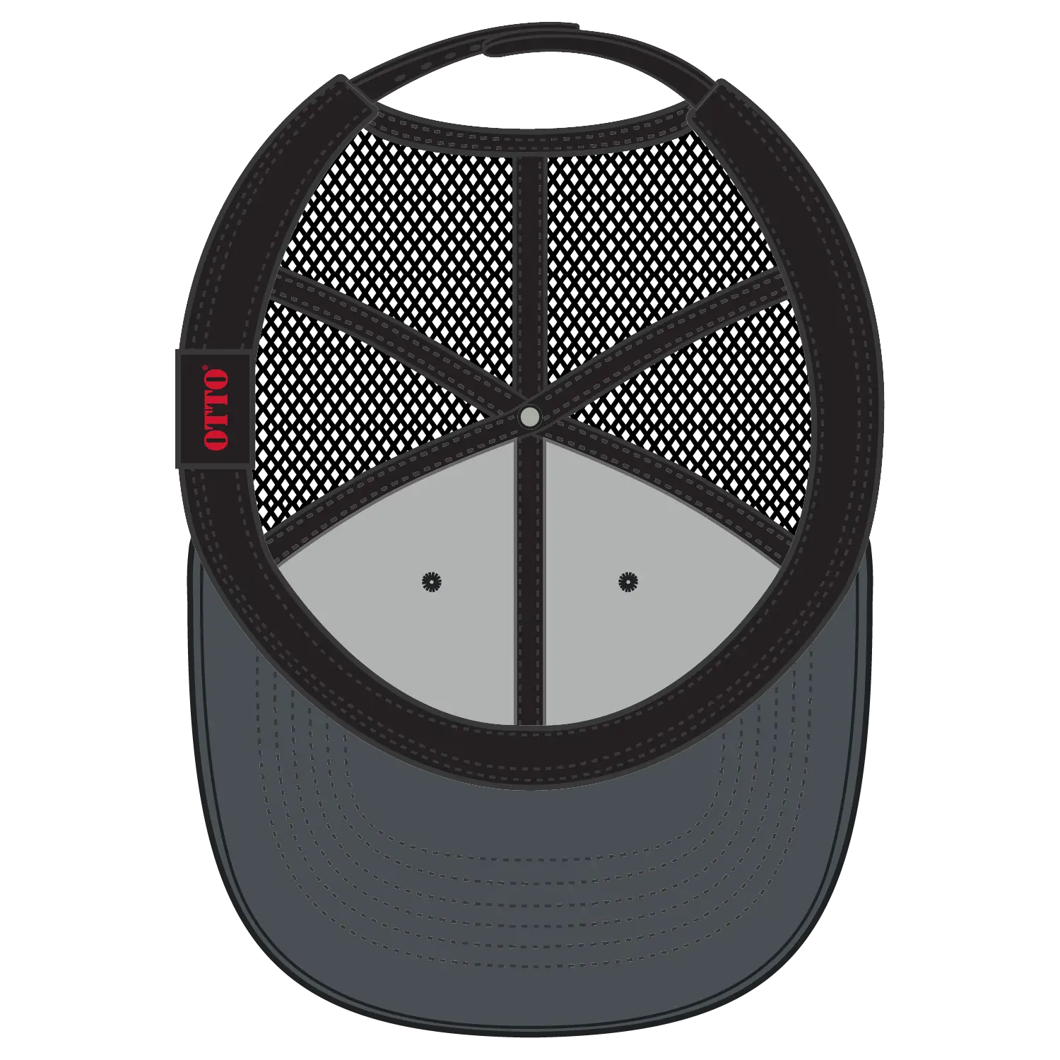 OTTO 83-1239 6 Panel Low Profile Mesh Back Trucker Cap - Ch.Gry/Ch.Gry/Blk - Ch.Gry/Ch.Gry/Blk / 6 1/2’’ - 7 5/8’’