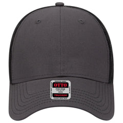 OTTO 83-1239 6 Panel Low Profile Mesh Back Trucker Cap - Ch.Gry/Ch.Gry/Blk - Ch.Gry/Ch.Gry/Blk / 6 1/2’’ - 7 5/8’’