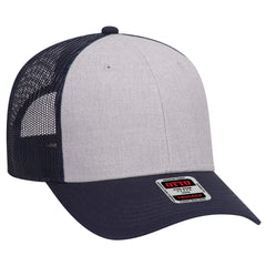 OTTO 83-1239 6 Panel Low Profile Mesh Back Trucker Cap - Navy/HeatherGray/Navy - Navy/HeatherGray/Navy / 6 1/2’’ - 7