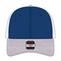 OTTO 83-1239 6 Panel Low Profile Mesh Back Trucker Cap - HeatherGray/Royal/White - HeatherGray/Royal/White / 6 1/2’’