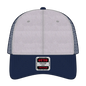 OTTO 83-1239 6 Panel Low Profile Mesh Back Trucker Cap - Navy/HeatherGray/Navy - Navy/HeatherGray/Navy / 6 1/2’’ - 7