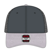 OTTO 83-1239 6 Panel Low Profile Mesh Back Trucker Cap - Ht.Gray/Char.Gray/Blk - Ht.Gray/Char.Gray/Blk / 6 1/2’’ - 7