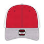 OTTO 83-1239 6 Panel Low Profile Mesh Back Trucker Cap - HeatherGray/Red/White - HeatherGray/Red/White / 6 1/2’’ - 7