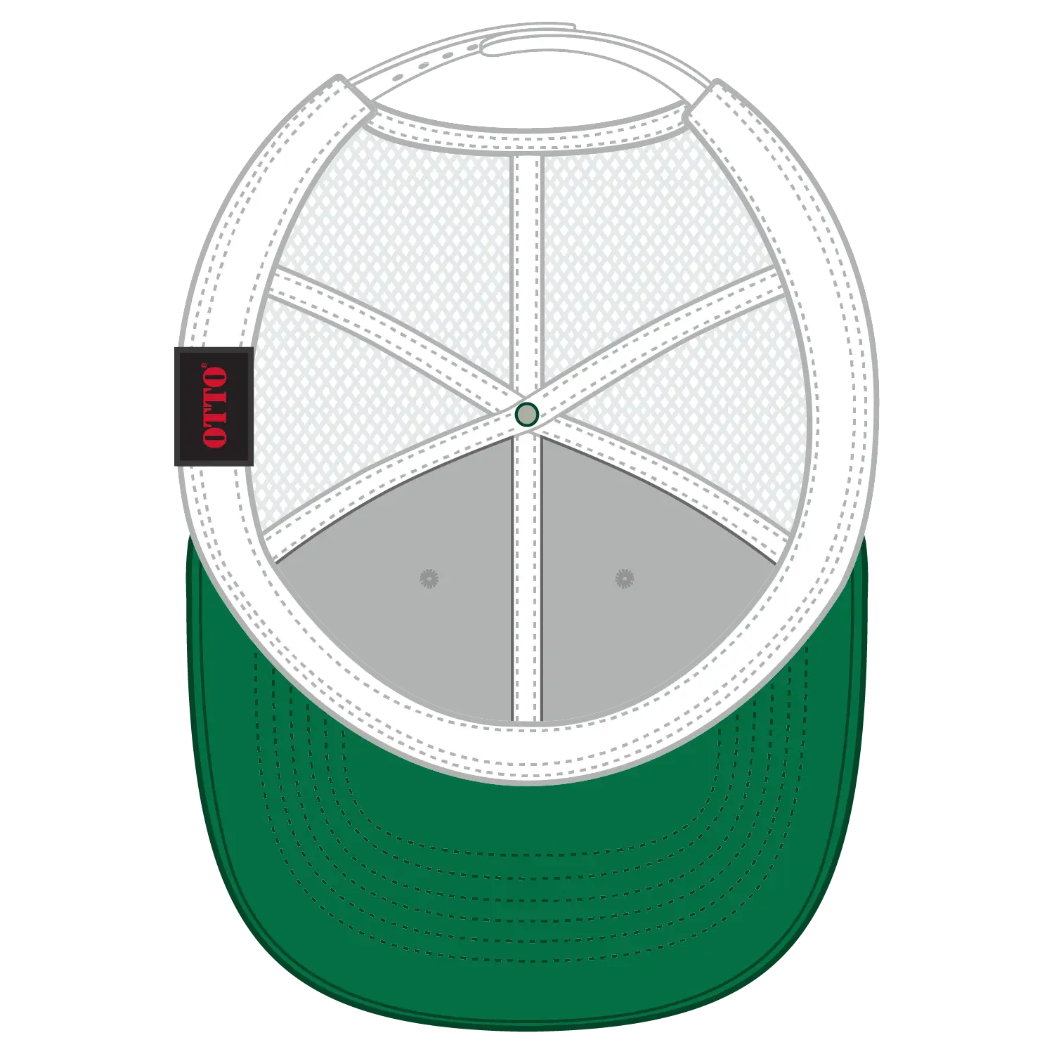 OTTO 83-1239 6 Panel Low Profile Mesh Back Trucker Cap - Kelly/HeatherGray/White - Kelly/HeatherGray/White / 6 1/2’’