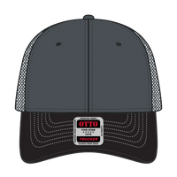 OTTO 83-1239 6 Panel Low Profile Mesh Back Trucker Cap - Blk/Ch.Gry/Ch.Gry - Blk/Ch.Gry/Ch.Gry / 6 1/2’’ - 7 5/8’’