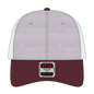 OTTO 83-1239 6 Panel Low Profile Mesh Back Trucker Cap - Maroon/HeatherGray/White - Maroon/HeatherGray/White / 6 1/2’’