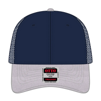 OTTO 83-1239 6 Panel Low Profile Mesh Back Trucker Cap - HeatherGray/Navy/Navy - HeatherGray/Navy/Navy / 6 1/2’’ - 7