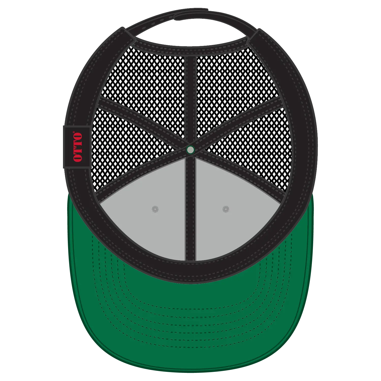 OTTO 83-1239 6 Panel Low Profile Mesh Back Trucker Cap - Kelly/HeatherGray/Black - Kelly/HeatherGray/Black / 6 1/2’’
