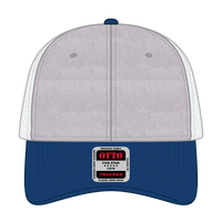 OTTO 83-1239 6 Panel Low Profile Mesh Back Trucker Cap - Royal/HeatherGry/White - Royal/HeatherGry/White / 6 1/2’’ - 7