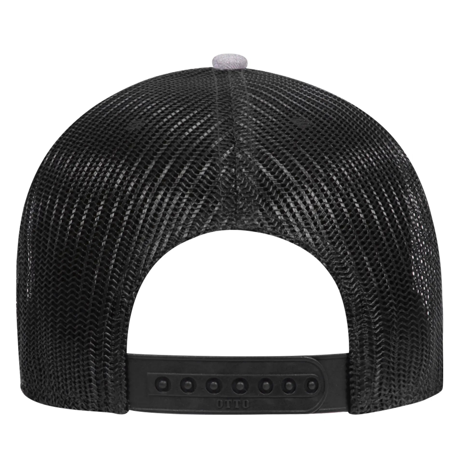 OTTO 83-1239 6 Panel Low Profile Mesh Back Trucker Cap - Ht.Gray/Char.Gray/Blk - Ht.Gray/Char.Gray/Blk / 6 1/2’’ - 7