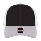 OTTO 83-1239 6 Panel Low Profile Mesh Back Trucker Cap - HeatherGray/Black/White - HeatherGray/Black/White / 6 1/2’’