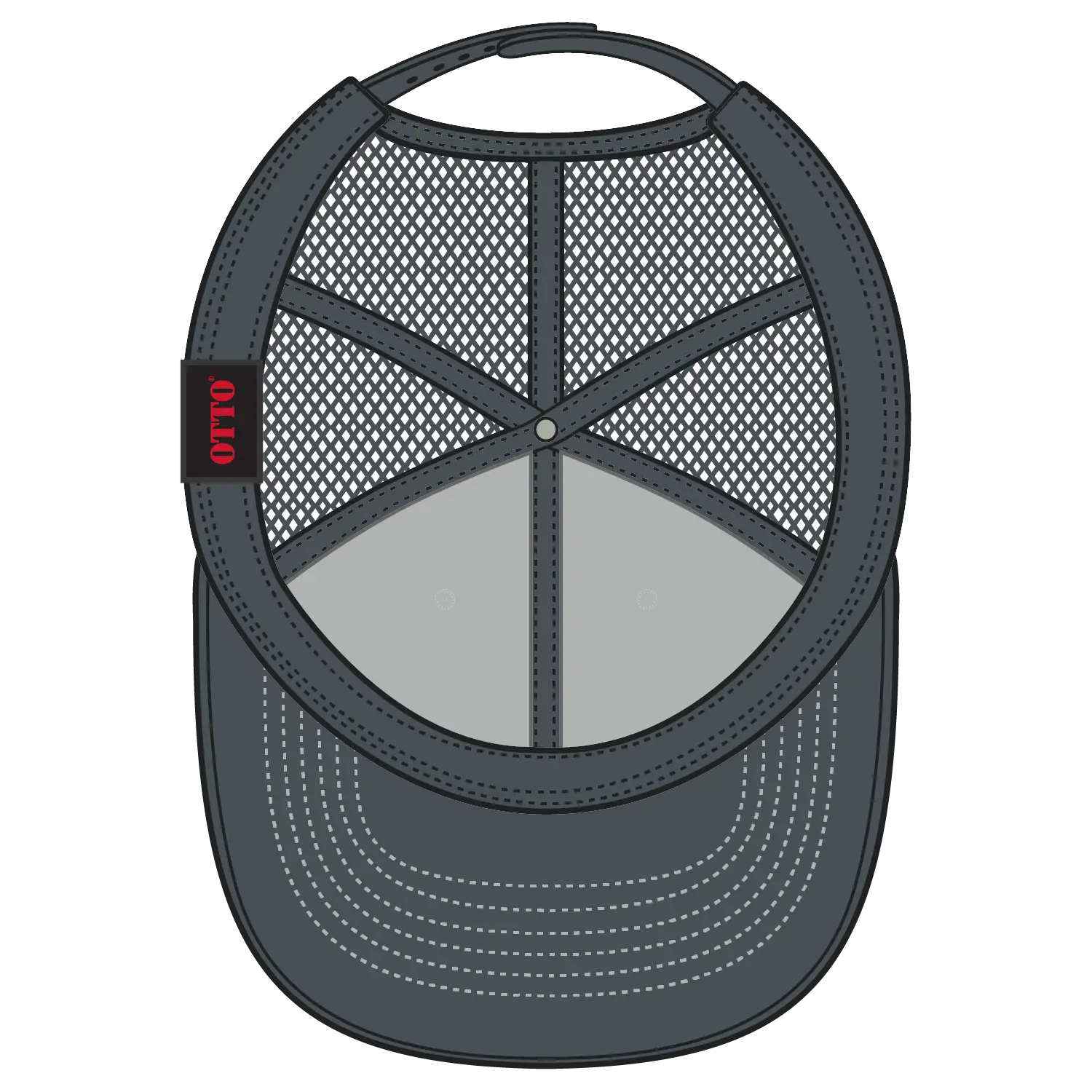OTTO 83-1239 6 Panel Low Profile Mesh Back Trucker Cap - Ch.Gry/Wht/Ch.Gry - Ch.Gry/Wht/Ch.Gry / 6 1/2’’ - 7 5/8’’