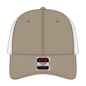 OTTO 83-1239 6 Panel Low Profile Mesh Back Trucker Cap - Dk.Kha/Dk.Kha/Wht - Dk.Kha/Dk.Kha/Wht / 6 1/2’’ - 7 5/8’’