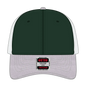 OTTO 83-1239 6 Panel Low Profile Mesh Back Trucker Cap - HeatherGray/DarkGreen/White - HeatherGray/DarkGreen/White / 6