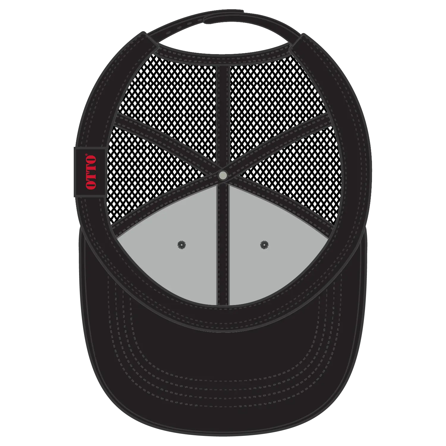 OTTO 83-1239 6 Panel Low Profile Mesh Back Trucker Cap - Black
