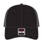OTTO 83-1239 6 Panel Low Profile Mesh Back Trucker Cap - Black - Black / 6 1/2’’ - 7 5/8’’