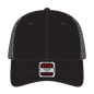 OTTO 83-1239 6 Panel Low Profile Mesh Back Trucker Cap - Black - Black / 6 1/2’’ - 7 5/8’’