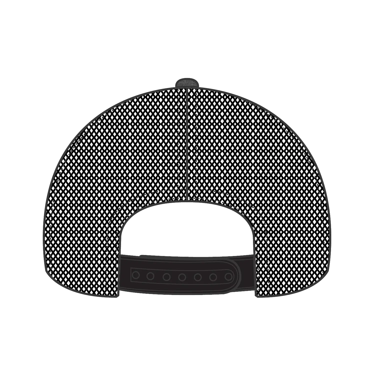 OTTO 83-1239 6 Panel Low Profile Mesh Back Trucker Cap - Black - Black / 6 1/2’’ - 7 5/8’’