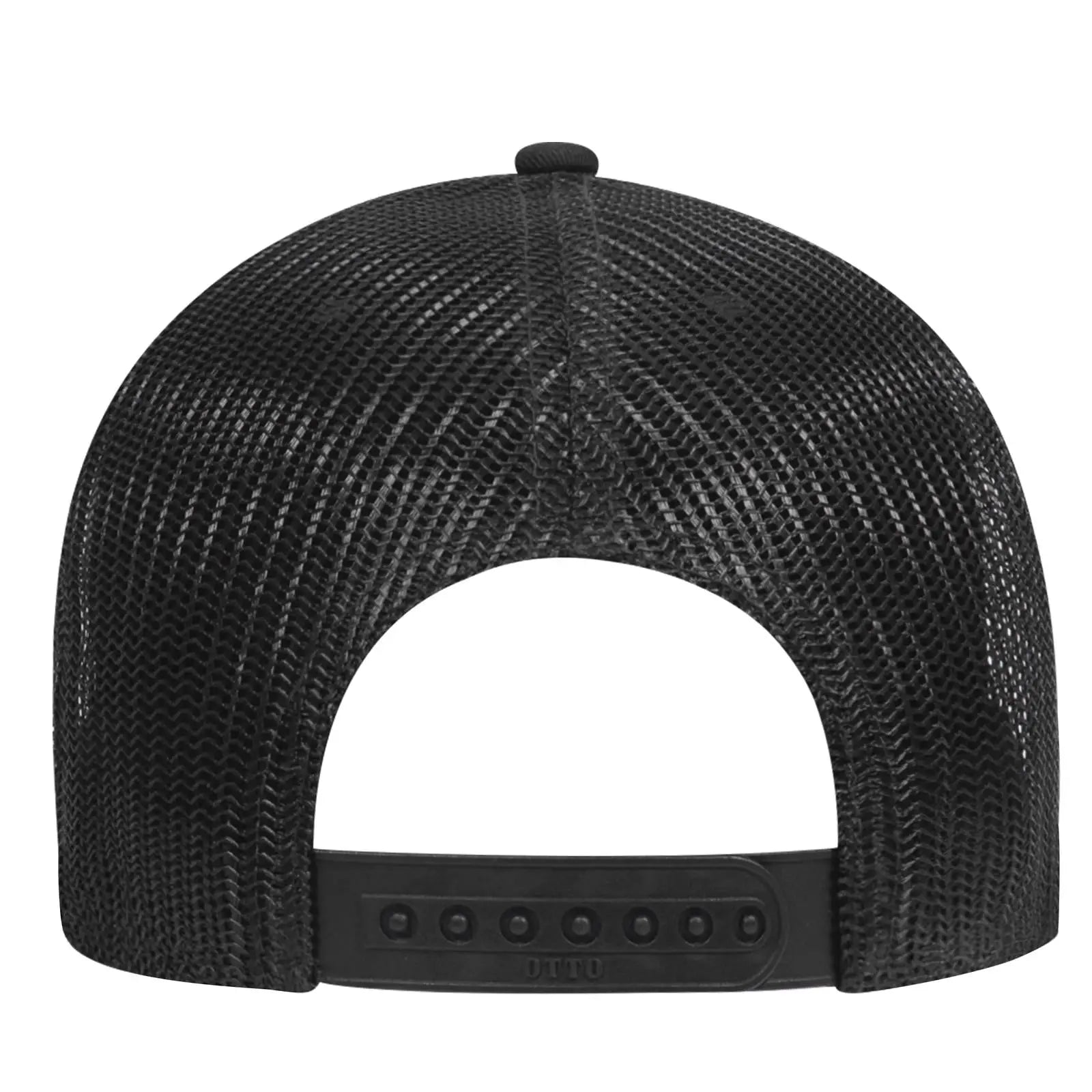 OTTO 83-1239 6 Panel Low Profile Mesh Back Trucker Cap - Black/Heather Gray/Black - Black/Heather Gray/Black / 6 1/2’’