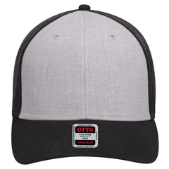 OTTO 83-1239 6 Panel Low Profile Mesh Back Trucker Cap - Black/Heather Gray/Black - Black/Heather Gray/Black / 6 1/2’’
