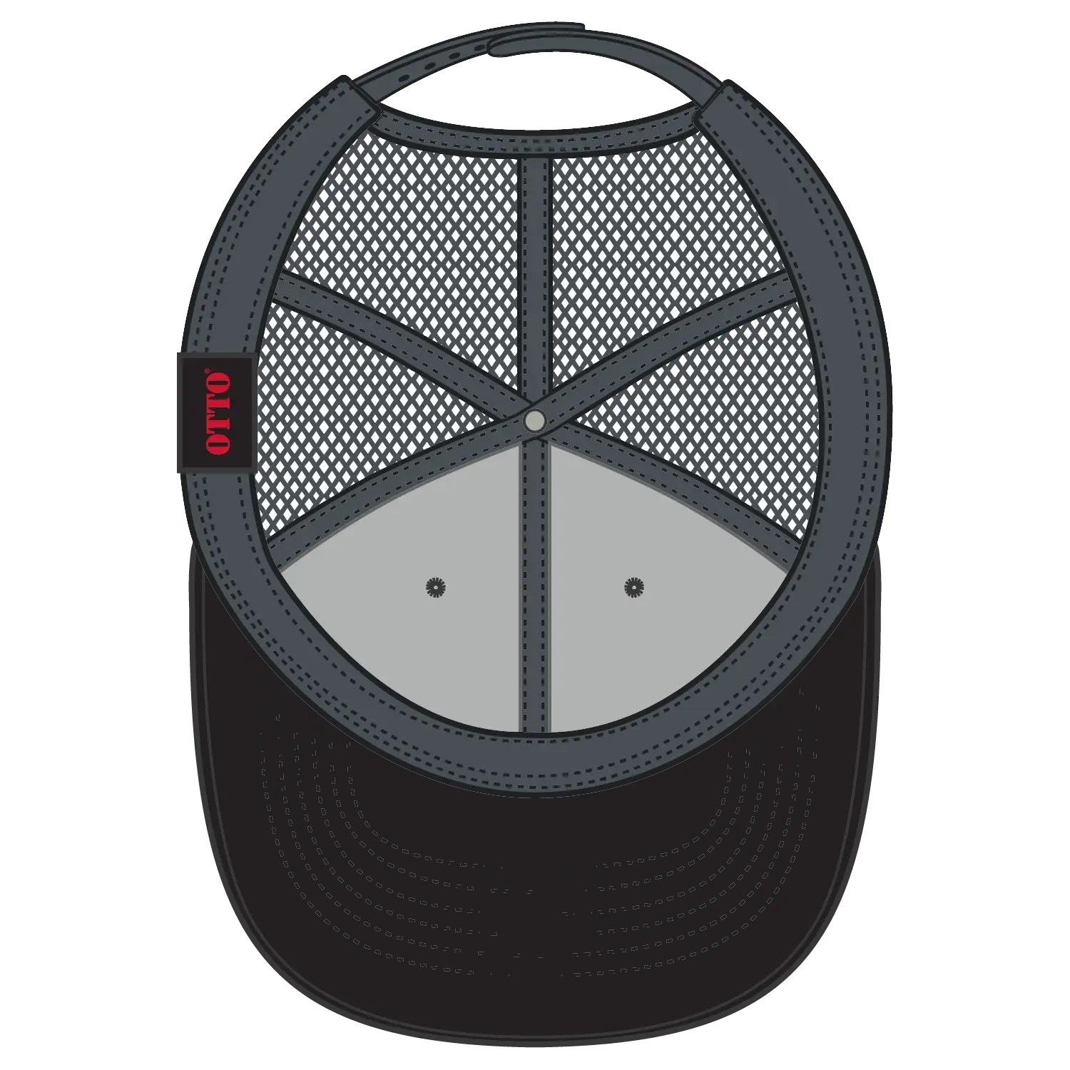 OTTO 83-1239 6 Panel Low Profile Mesh Back Trucker Cap - Blk/Blk/Ch.Gry - Blk/Blk/Ch.Gry / 6 1/2’’ - 7 5/8’’