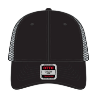 OTTO 83-1239 6 Panel Low Profile Mesh Back Trucker Cap - Blk/Blk/Ch.Gry - Blk/Blk/Ch.Gry / 6 1/2’’ - 7 5/8’’