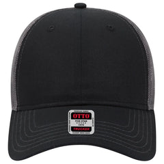OTTO 83-1239 6 Panel Low Profile Mesh Back Trucker Cap - Blk/Blk/Ch.Gry - Blk/Blk/Ch.Gry / 6 1/2’’ - 7 5/8’’