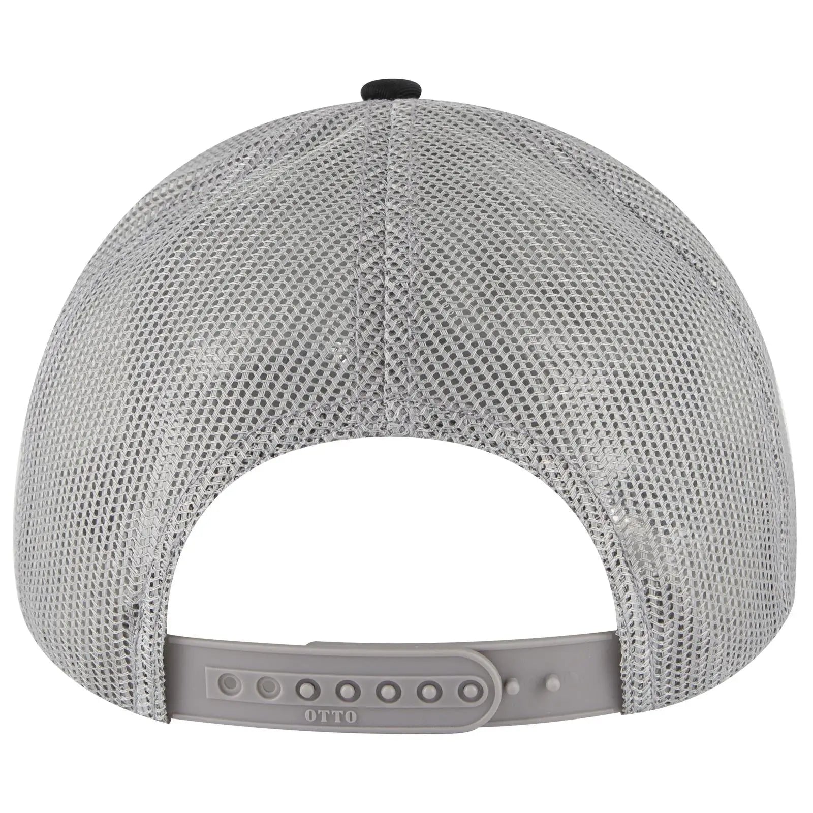 OTTO 83-1239 6 Panel Low Profile Mesh Back Trucker Cap - Blk/Blk/Gry - Blk/Blk/Gry / 6 1/2’’ - 7 5/8’’