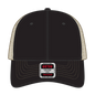 OTTO 83-1239 6 Panel Low Profile Mesh Back Trucker Cap - Blk/Blk/Kha - Blk/Blk/Kha / 6 1/2’’ - 7 5/8’’