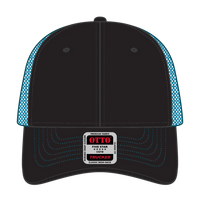 OTTO 83-1239 6 Panel Low Profile Mesh Back Trucker Cap - Blk/Blk/N.Blue - Blk/Blk/N.Blue / 6 1/2’’ - 7 5/8’’