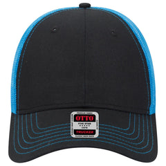 OTTO 83-1239 6 Panel Low Profile Mesh Back Trucker Cap - Blk/Blk/N.Blue - Blk/Blk/N.Blue / 6 1/2’’ - 7 5/8’’