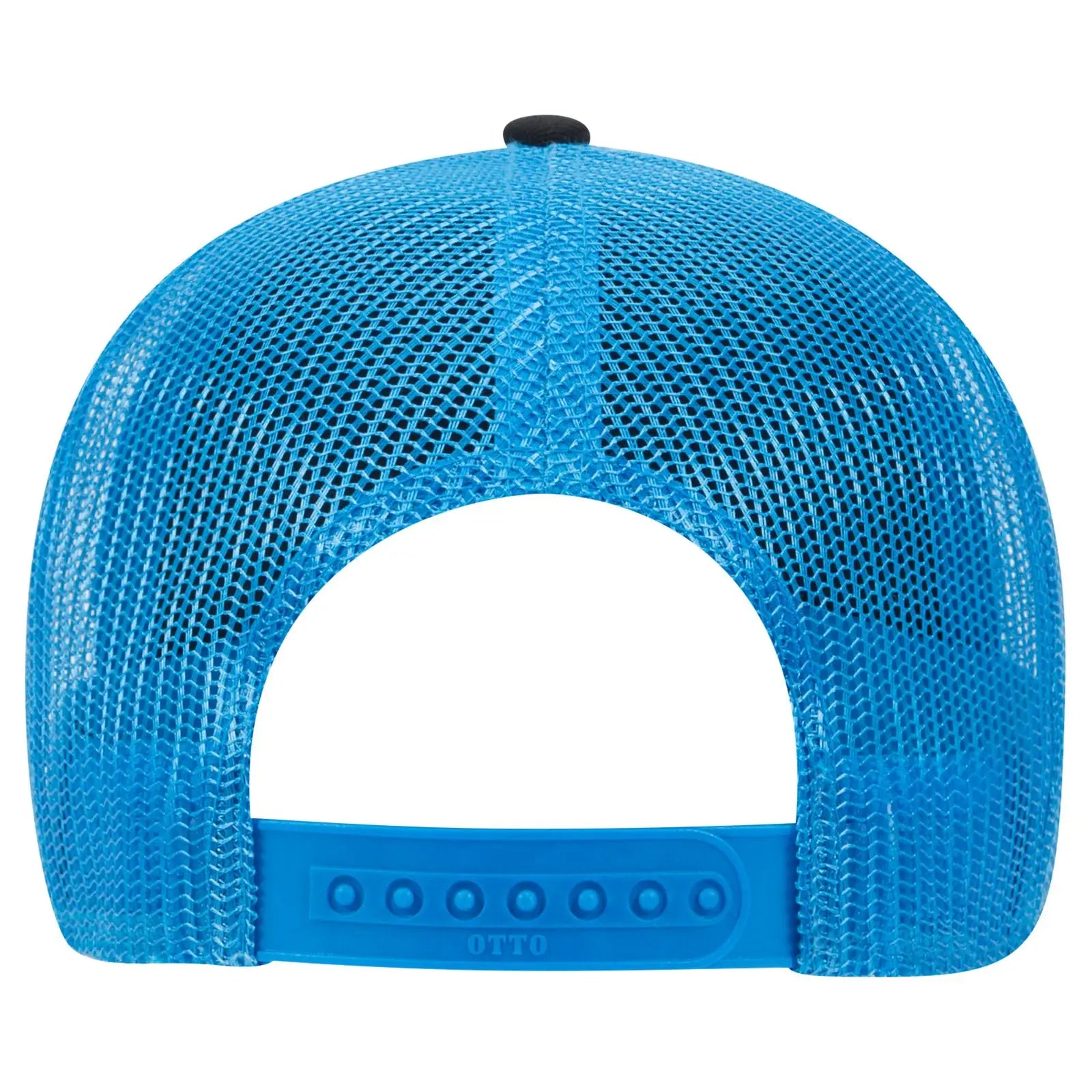 OTTO 83-1239 6 Panel Low Profile Mesh Back Trucker Cap - Blk/Blk/N.Blue - Blk/Blk/N.Blue / 6 1/2’’ - 7 5/8’’