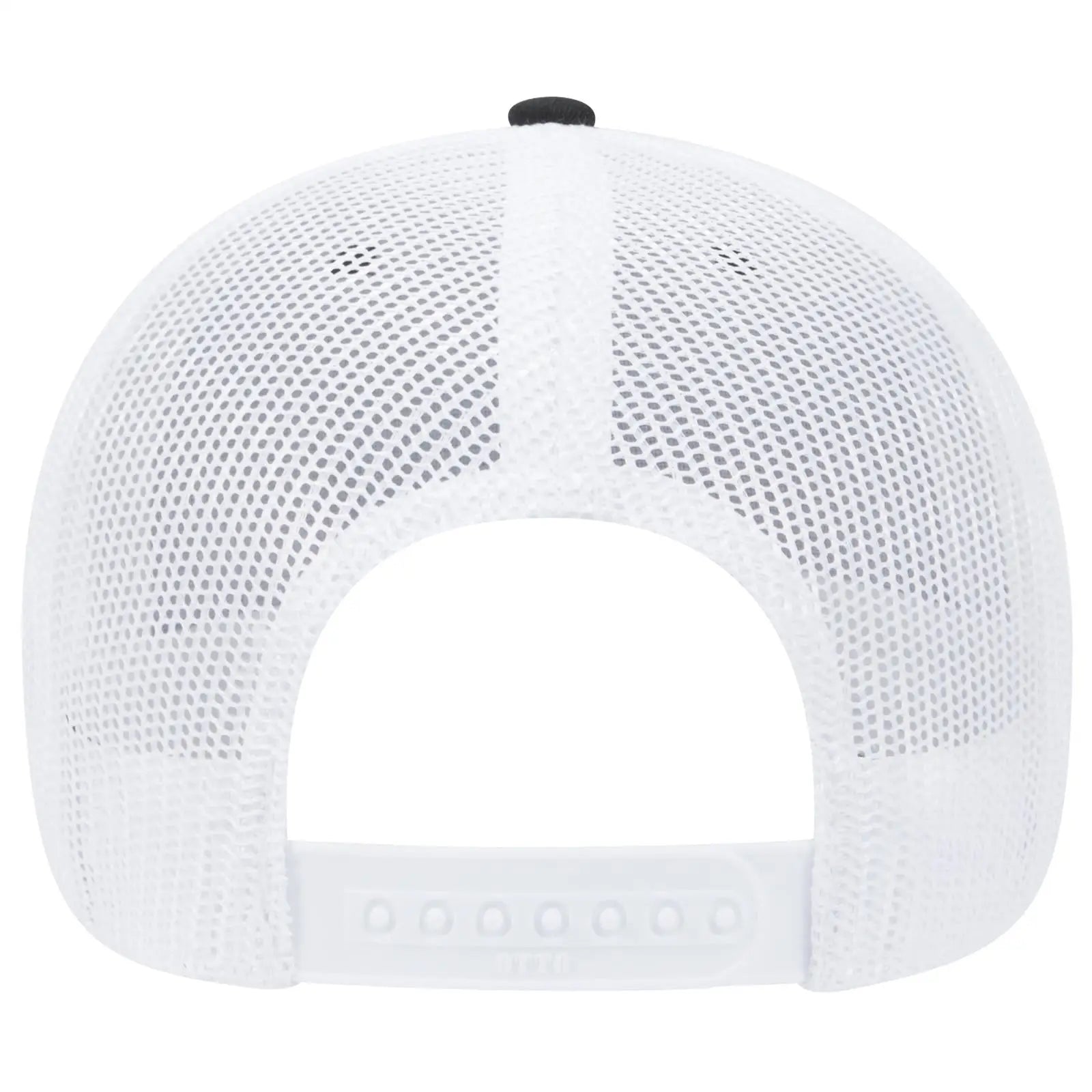 OTTO 83-1239 6 Panel Low Profile Mesh Back Trucker Cap - Blk/Blk/Wht - Blk/Blk/Wht / 6 1/2’’ - 7 5/8’’