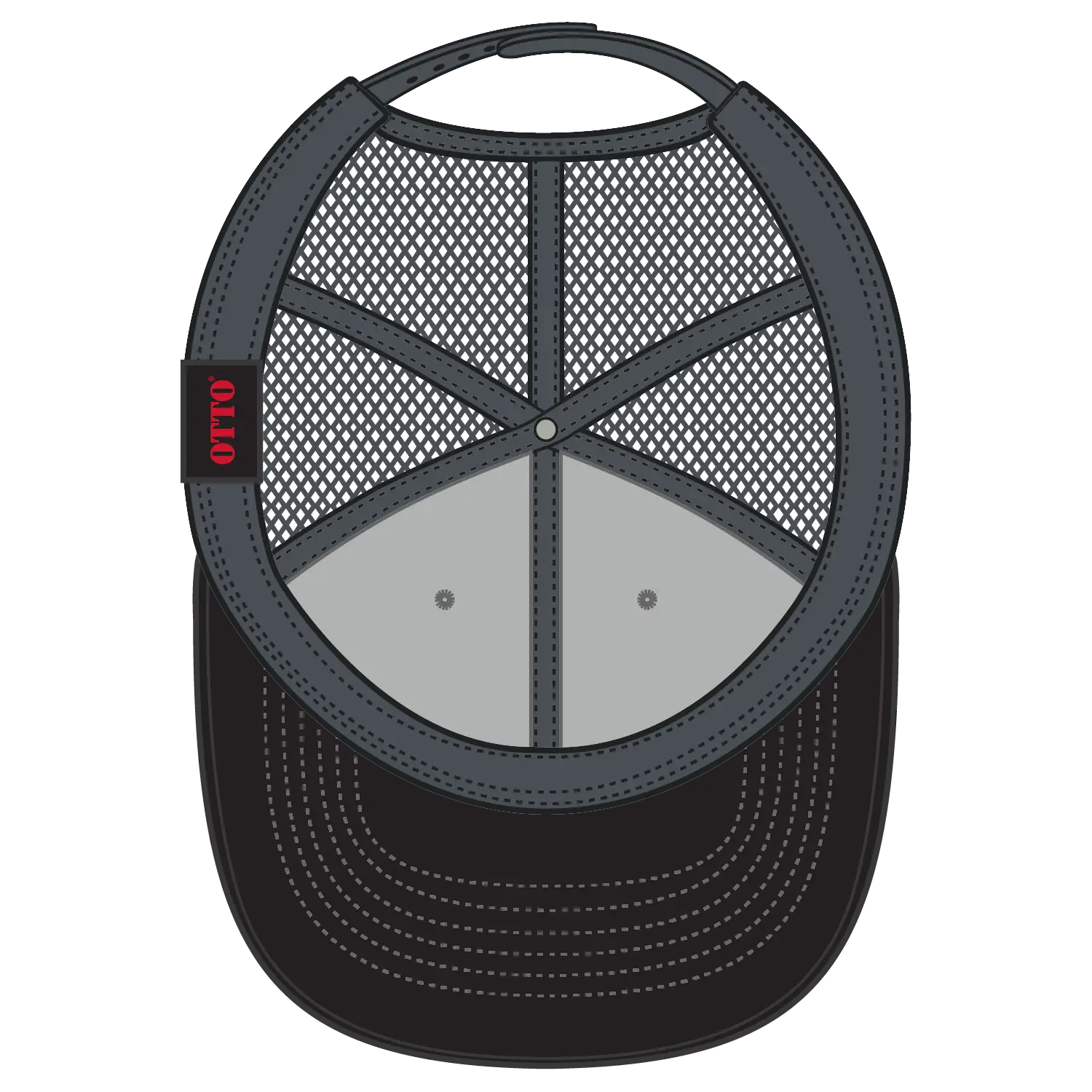 OTTO 83-1239 6 Panel Low Profile Mesh Back Trucker Cap - Blk/Gry/Ch.Gry - Blk/Gry/Ch.Gry / 6 1/2’’ - 7 5/8’’