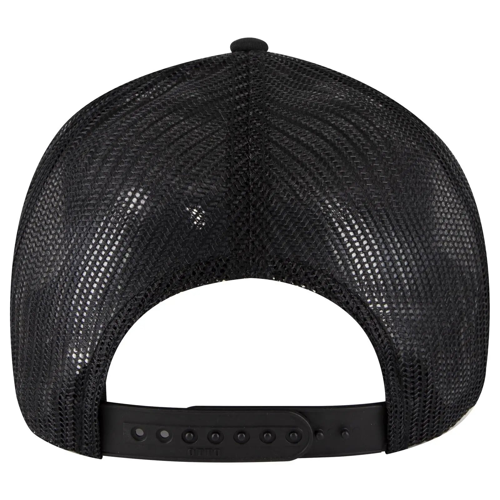 OTTO 83-1239 6 Panel Low Profile Mesh Back Trucker Cap - Blk/Ht Gry/Blk - Blk/Ht Gry/Blk / 6 1/2’’ - 7 5/8’’