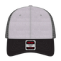 OTTO 83-1239 6 Panel Low Profile Mesh Back Trucker Cap - Blk/Ht Gry/Blk - Blk/Ht Gry/Blk / 6 1/2’’ - 7 5/8’’