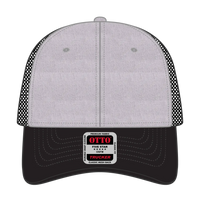 OTTO 83-1239 6 Panel Low Profile Mesh Back Trucker Cap - Blk/Ht Gry/Blk - Blk/Ht Gry/Blk / 6 1/2’’ - 7 5/8’’