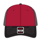 OTTO 83-1239 6 Panel Low Profile Mesh Back Trucker Cap - Blk/Red/Blk - Blk/Red/Blk / 6 1/2’’ - 7 5/8’’