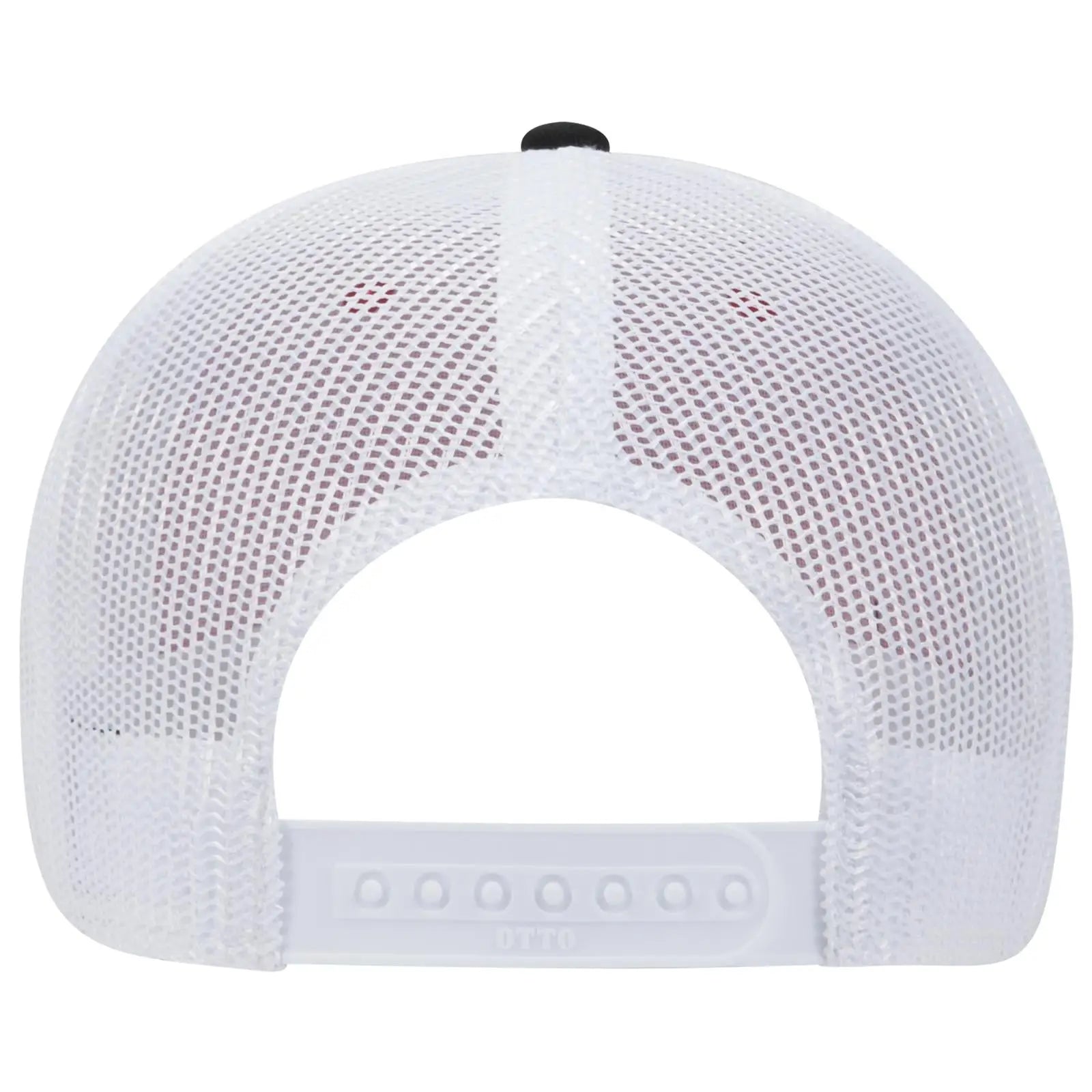OTTO 83-1239 6 Panel Low Profile Mesh Back Trucker Cap - Blk/Red/Wht - Blk/Red/Wht / 6 1/2’’ - 7 5/8’’