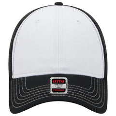 OTTO 83-1239 6 Panel Low Profile Mesh Back Trucker Cap - Blk/Wht/Blk - Blk/Wht/Blk / 6 1/2’’ - 7 5/8’’