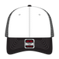 OTTO 83-1239 6 Panel Low Profile Mesh Back Trucker Cap - Blk/Wht/Blk - Blk/Wht/Blk / 6 1/2’’ - 7 5/8’’