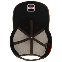 OTTO 83-1239 6 Panel Low Profile Mesh Back Trucker Cap - Brown - Brown / 6 1/2’’ - 7 5/8’’