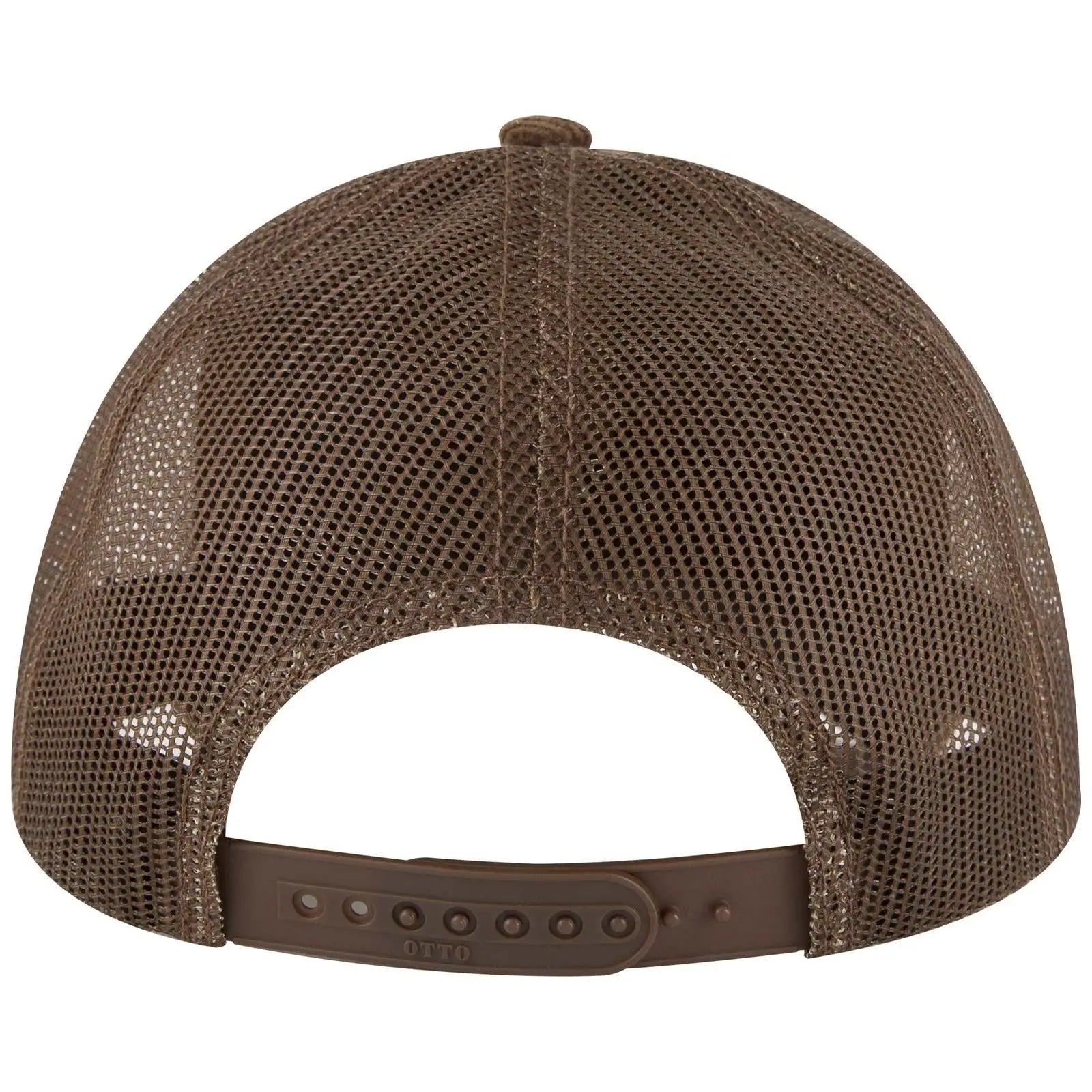 OTTO 83-1239 6 Panel Low Profile Mesh Back Trucker Cap - Brown - Brown / 6 1/2’’ - 7 5/8’’