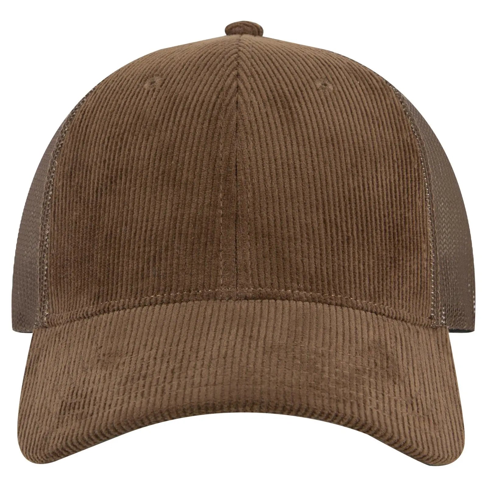 OTTO 83-1239 6 Panel Low Profile Mesh Back Trucker Cap - Brown - Brown / 6 1/2’’ - 7 5/8’’