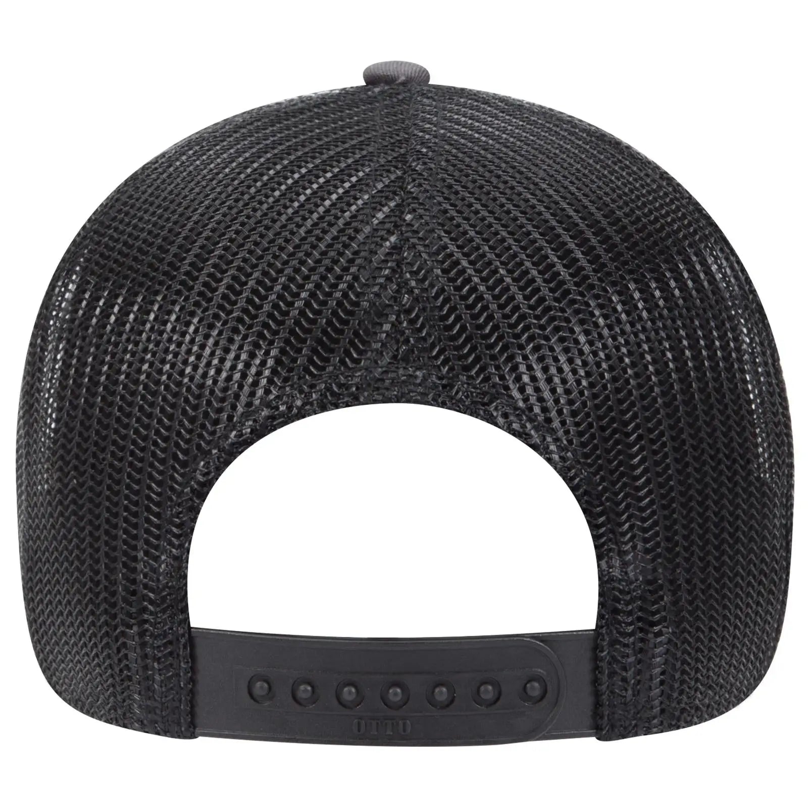 OTTO 83-1239 6 Panel Low Profile Mesh Back Trucker Cap - Ch. Gry/Blk/Blk - Ch. Gry/Blk/Blk / 6 1/2’’ - 7 5/8’’