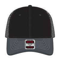 OTTO 83-1239 6 Panel Low Profile Mesh Back Trucker Cap - Ch. Gry/Blk/Blk - Ch. Gry/Blk/Blk / 6 1/2’’ - 7 5/8’’